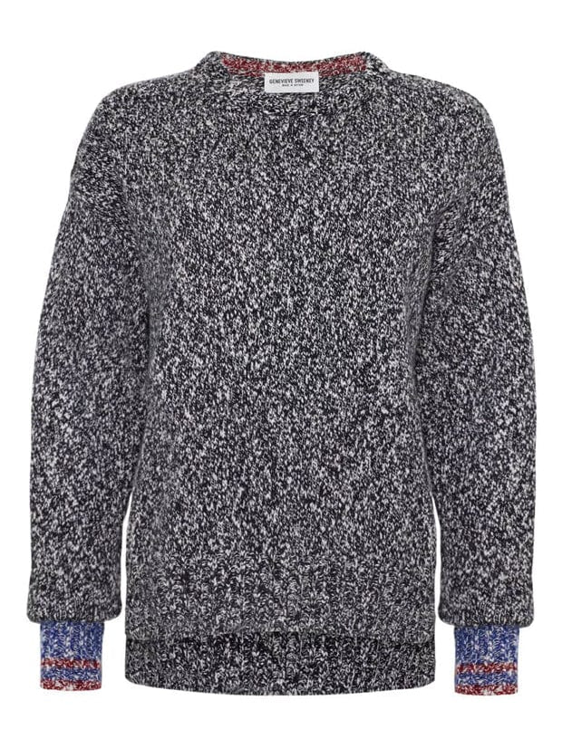 Brook Sweater Textured Lambswool Charcoal Genevieve Sweeney