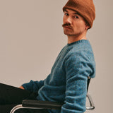 Ellon Lambswool Sweater Azure Marl Genevieve Sweeney