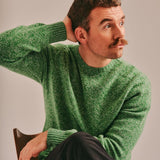 Ellon Lambswool Sweater Green Marl Genevieve Sweeney
