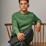 Ellon Lambswool Sweater Green Marl Genevieve Sweeney
