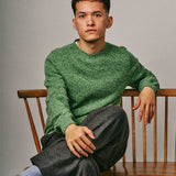 Ellon Lambswool Sweater Green Marl Genevieve Sweeney