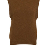 Laide Brushed Wool Knitted Vest Nutmeg Brown Genevieve Sweeney