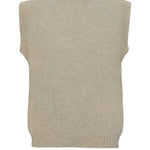 Laide Brushed Wool Knitted Vest Men Putty Genevieve Sweeney