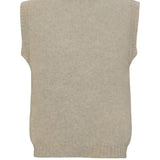 Laide Brushed Wool Knitted Vest Men Putty Genevieve Sweeney