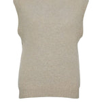 Laide Brushed Wool Knitted Vest Putty Melange Genevieve Sweeney