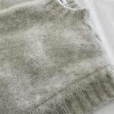 Laide Brushed Wool Knitted Vest Men Putty Genevieve Sweeney