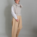 Laide Brushed Wool Knitted Vest Putty Melange Genevieve Sweeney