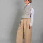 Laide Brushed Wool Knitted Vest Putty Melange Genevieve Sweeney
