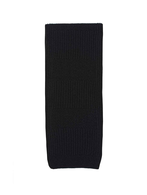 Textured Stitch Wool Viscose Scarf Black Genevieve Sweeney