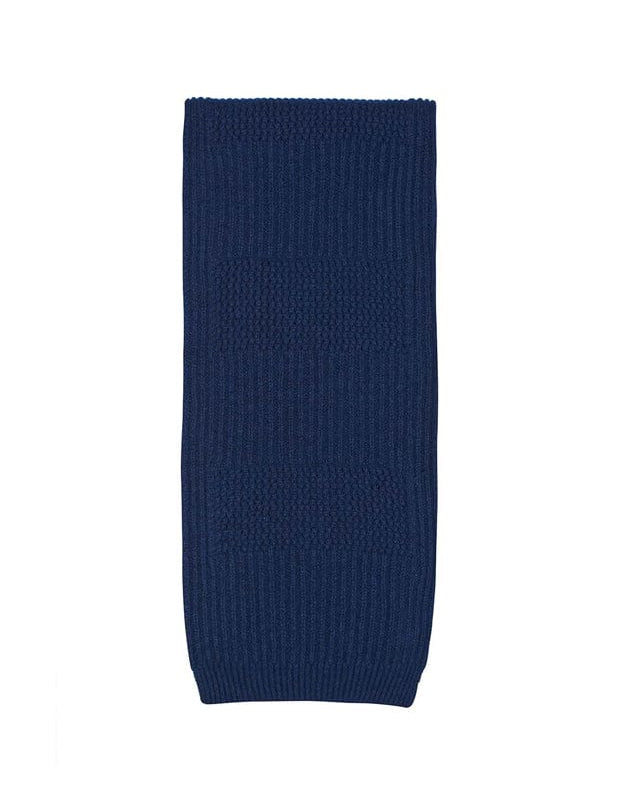 Textured Stitch Wool Viscose Scarf Navy Genevieve Sweeney