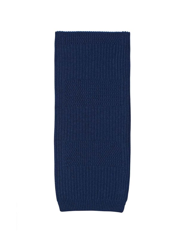 Textured Stitch Wool Viscose Scarf Navy Genevieve Sweeney