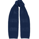 Textured Stitch Wool Viscose Scarf Navy Genevieve Sweeney
