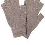Fingerless Lambswool Gloves Light Brown Genevieve Sweeney