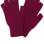 Fingerless Lambswool Gloves Raspberry Pink Genevieve Sweeney