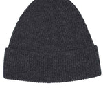 Lambswool Beanie Charcoal Melange Genevieve Sweeney