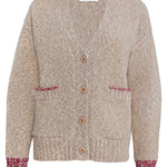 Lea Cardigan Textured Lambswool Beige Genevieve Sweeney