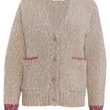 Lea Cardigan Textured Lambswool Beige Genevieve Sweeney