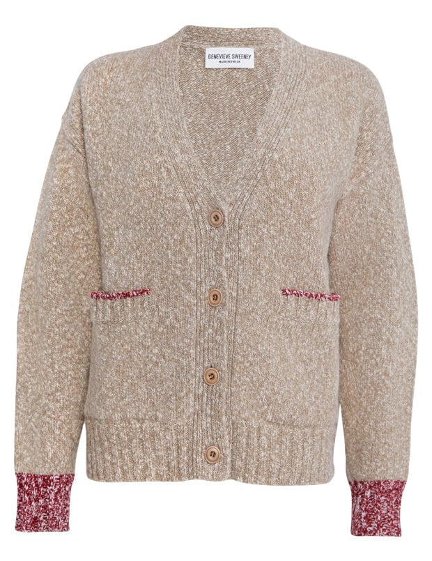 Lea Cardigan Textured Lambswool Beige Genevieve Sweeney