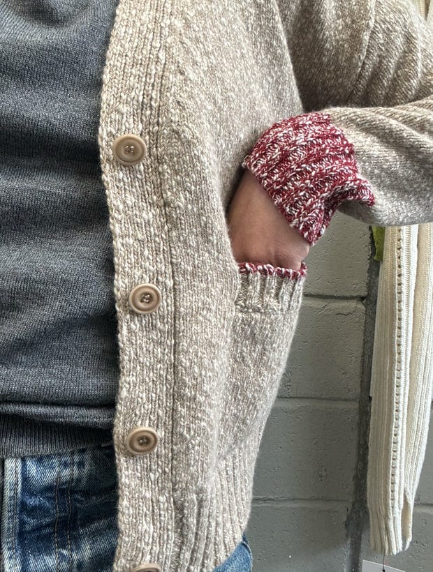 Lea Cardigan Textured Lambswool Beige Genevieve Sweeney