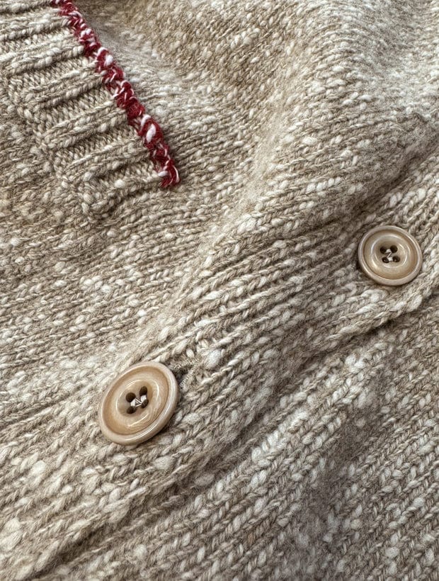 Lea Cardigan Textured Lambswool Beige Genevieve Sweeney