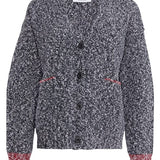 Lea Cardigan Textured Lambswool Charcoal Genevieve Sweeney