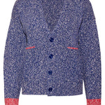 Lea Cardigan Textured Lambswool Blue Genevieve Sweeney