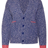 Lea Cardigan Textured Lambswool Blue Genevieve Sweeney