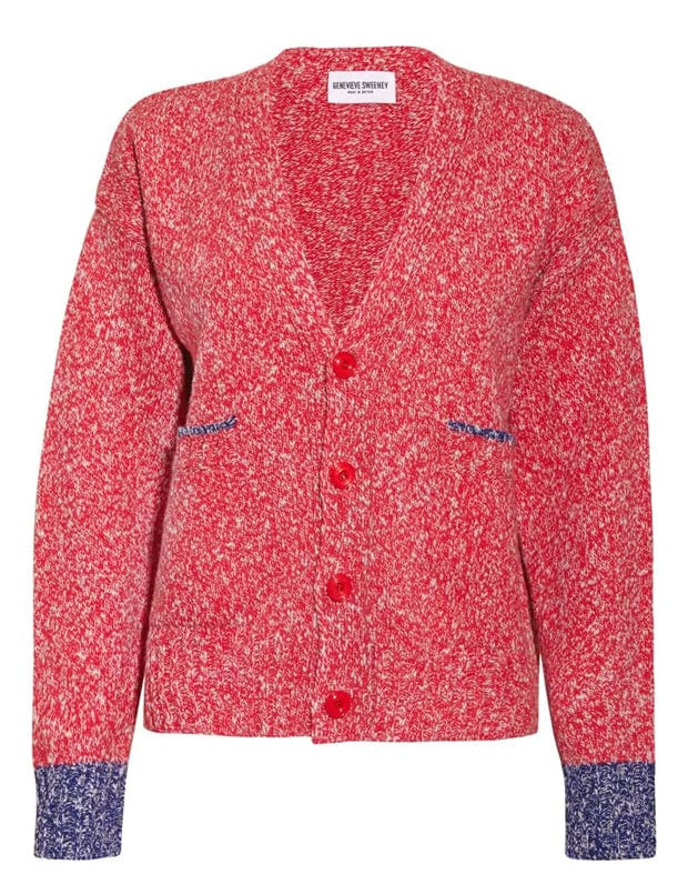 Lea Cardigan Textured Lambswool Pink Genevieve Sweeney