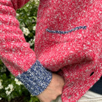 Lea Cardigan Textured Lambswool Pink Genevieve Sweeney