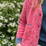 Lea Cardigan Textured Lambswool Pink Genevieve Sweeney