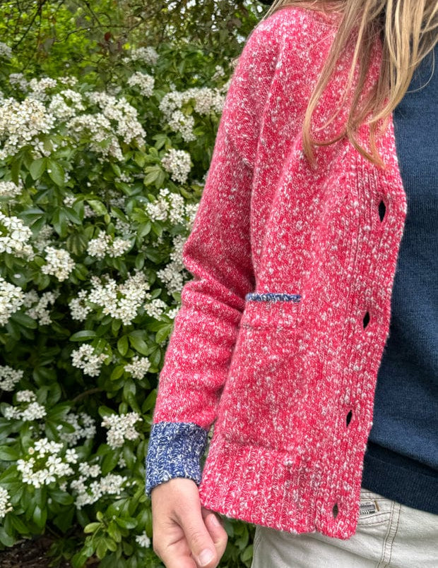 Lea Cardigan Textured Lambswool Pink Genevieve Sweeney