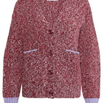 Lea Cardigan Textured Lambswool Red Genevieve Sweeney