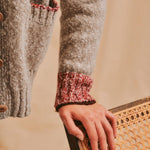 Lea Cardigan Textured Lambswool Beige Genevieve Sweeney