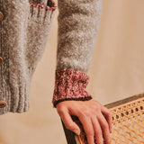 Lea Cardigan Textured Lambswool Beige Genevieve Sweeney