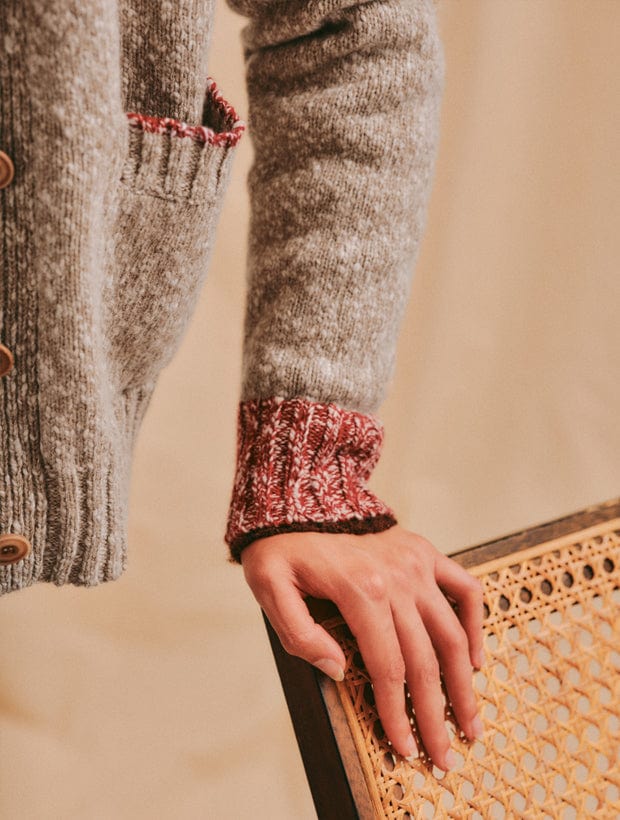 Lea Cardigan Textured Lambswool Beige Genevieve Sweeney
