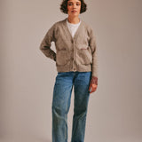 Lea Cardigan Textured Lambswool Beige Genevieve Sweeney