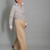 Lenzie Brushed Wool Cardigan Putty Melange - Preorder Genevieve Sweeney