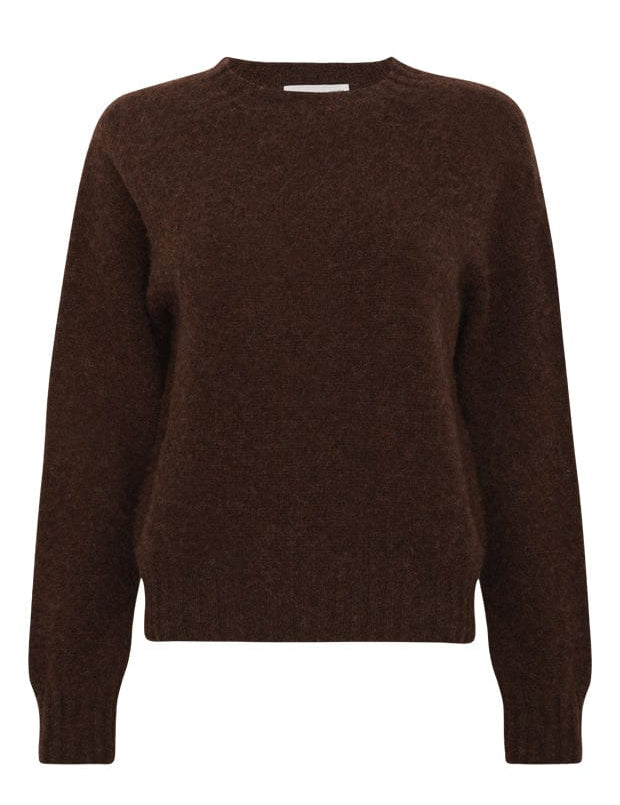 Leslie Brushed Wool Sweater Coffee Genevieve Sweeney