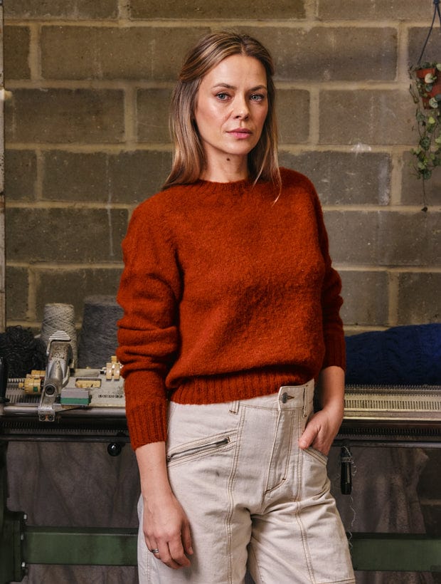 Leslie Brushed Wool Sweater Spiced Red Genevieve Sweeney