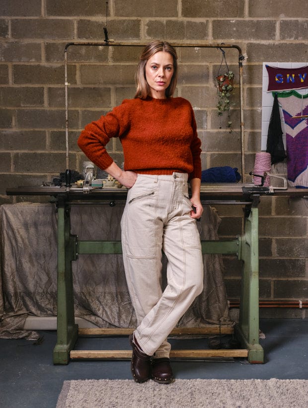Leslie Brushed Wool Sweater Spiced Red Genevieve Sweeney