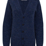 Leven Cardigan Brushed Wool Denim Blue Genevieve Sweeney