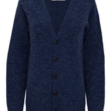 Leven Cardigan Brushed Wool Denim Blue Genevieve Sweeney