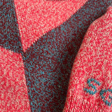 Leyden Geometric Lambswool Sweater Pink Genevieve Sweeney