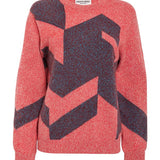 Leyden Geometric Lambswool Sweater Pink Genevieve Sweeney