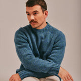 Liddel Chunky Lambswool Sweater Marl Blue Green Genevieve Sweeney