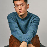 Liddel Chunky Lambswool Sweater Marl Blue Green Genevieve Sweeney