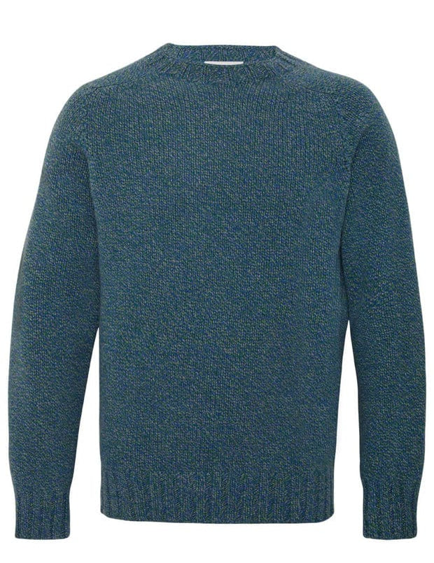 Liddel Chunky Lambswool Sweater Marl Blue Green Genevieve Sweeney