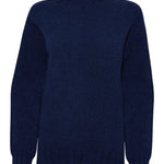 Liddel Chunky Lambswool Sweater Marl Navy Genevieve Sweeney