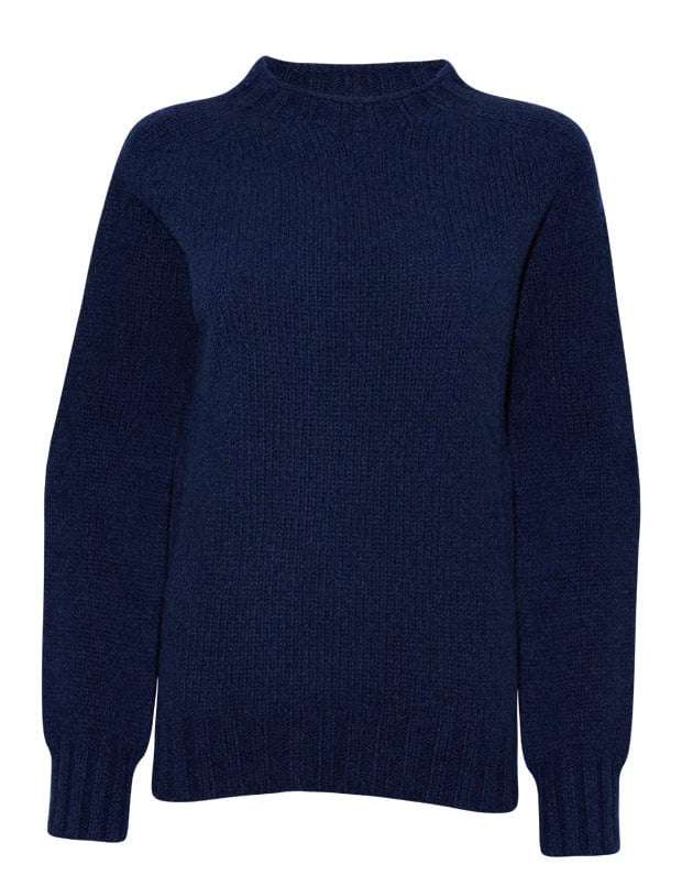 Liddel Chunky Lambswool Sweater Marl Navy Genevieve Sweeney