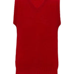 Laide V-neck Brushed Wool Knitted Vest Men Red Genevieve Sweeney